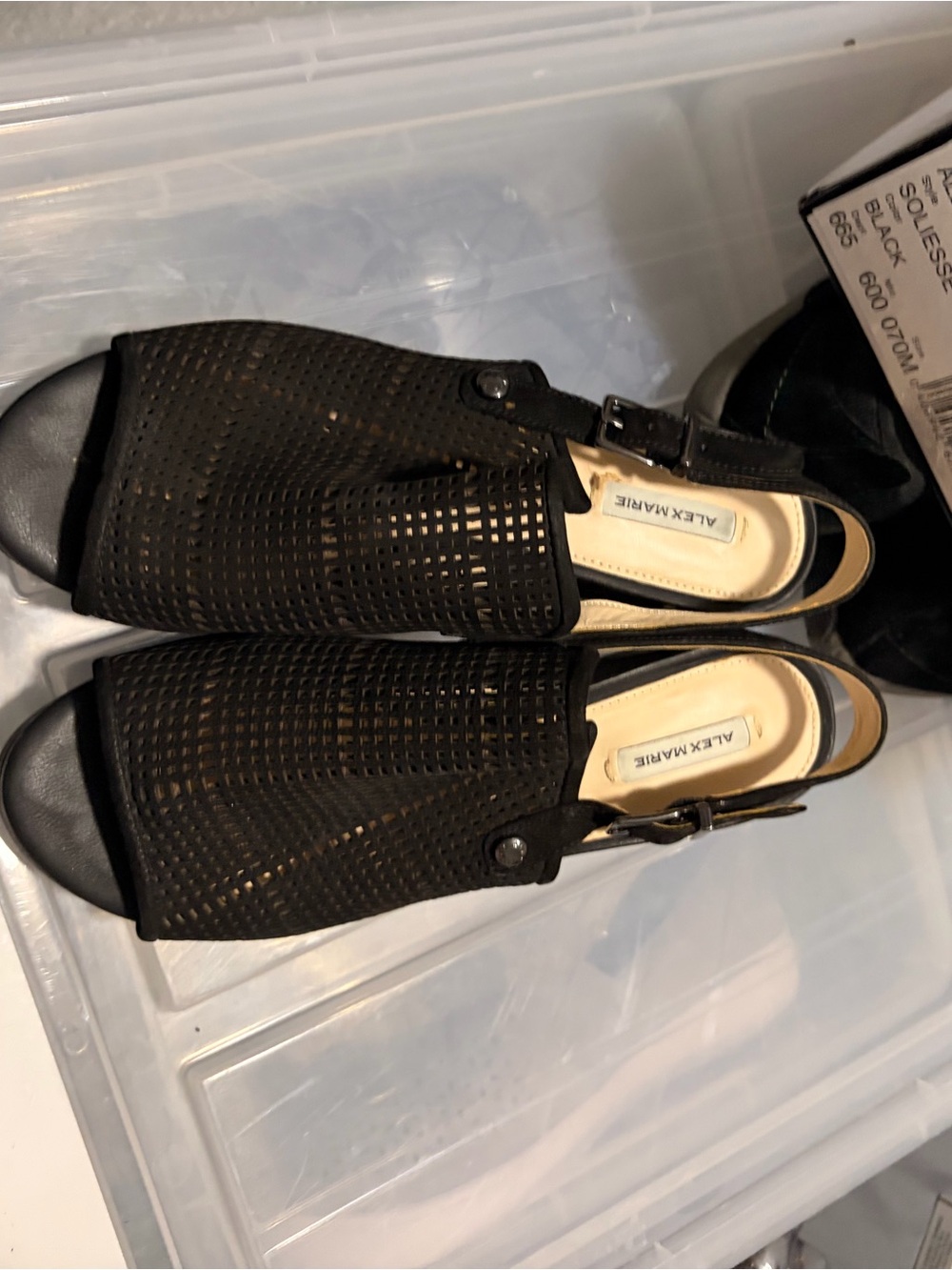 Alex Marie Black Perforated Slingback Clogs